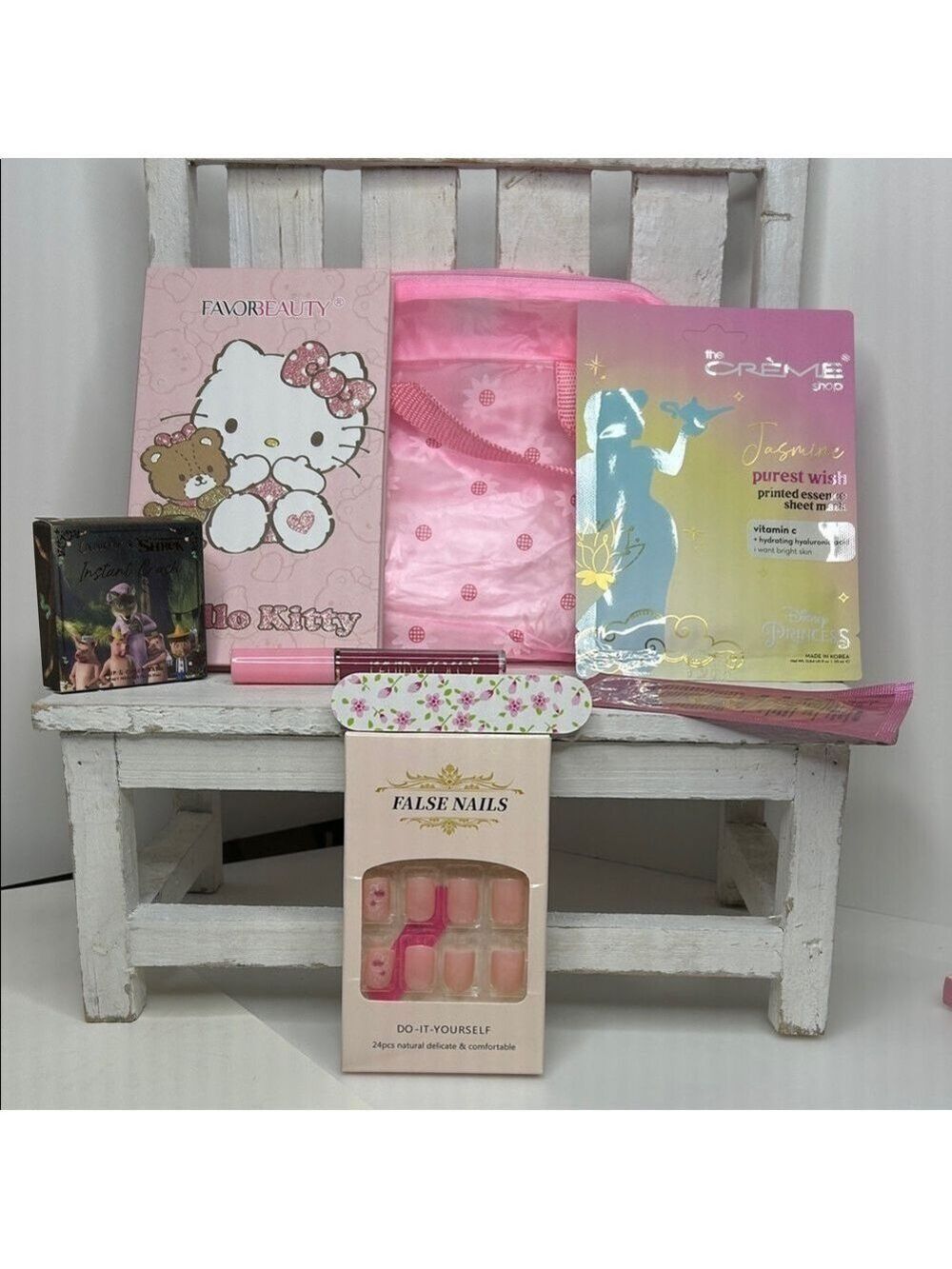 Hello Kitty, Colourpop & Crème Makeup Bundle with Cosmetic Bag